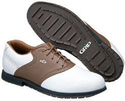 Grip GT Classic Spikeless Golf Shoe:  White/ Brown M575