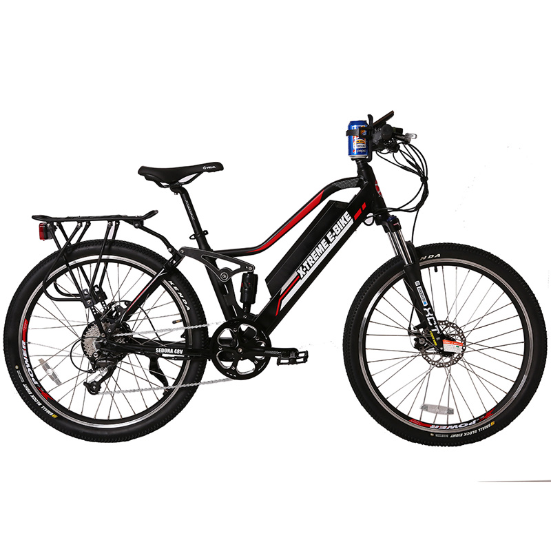 X-Treme E-Bike Sedona Step Thru 48V Electric Mountain Bike - Black/White/Red