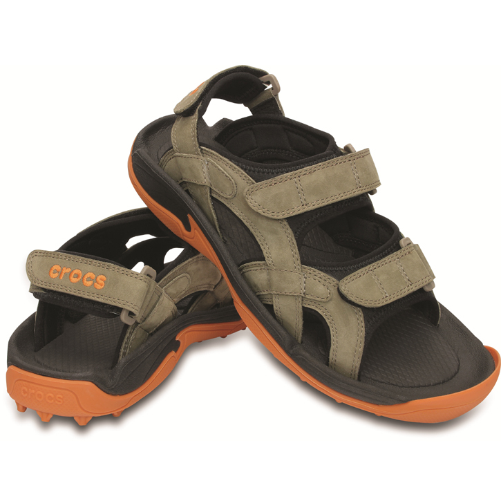 ... Crocs XTG LoPro Golf Sandals, Mens, WalnutPumpkin , Size 10, New