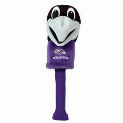 Baltimore Ravens NFL Individual Mascot Headcover Individual Mascot headcover, fits up to 400cc driver, stretches over the club for a secure fit, and is embroidered with the Baltimore Ravens NFL team trademark. <br><br><i>Click here if you have any questions about this product or would like to order.</i>