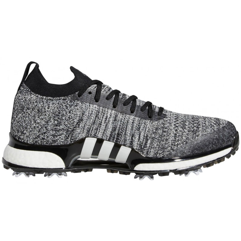 2020 Adidas Tour 360 XT Primeknit Golf Shoes - Black/White/Silver Metallic