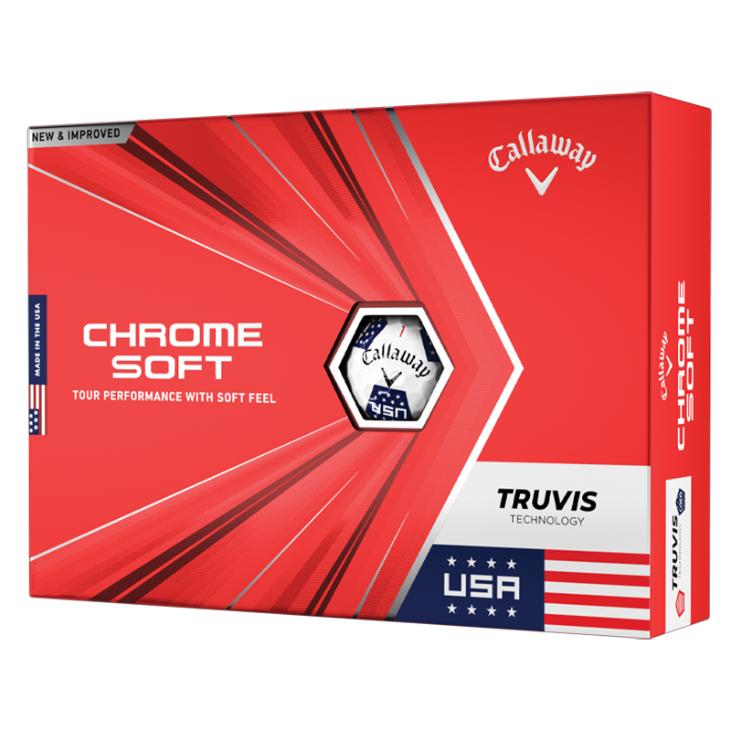 2020 Callaway Chrome Soft Golf Balls (1 Dozen) - TRUVIS - Limited Edition USA Stars & Stripes