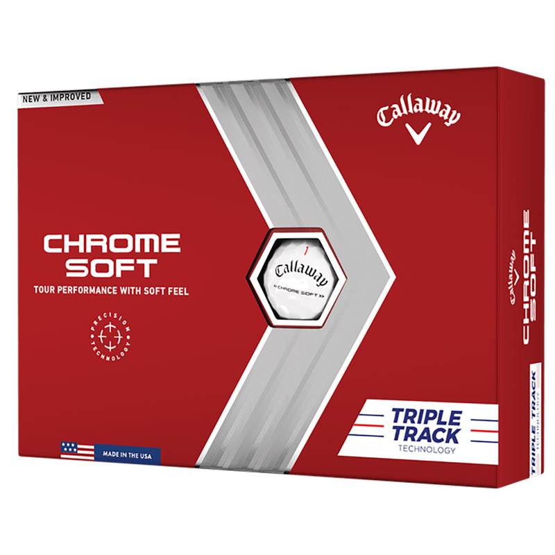 2022 Callaway Chrome Soft Triple Track Golf Balls (1 Dozen) - White