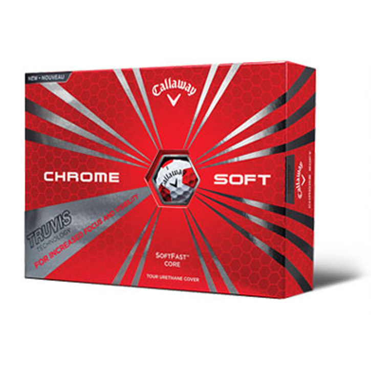 Callaway Chrome Soft Golf Balls (1 Dozen) - TRUVIS - White/Red