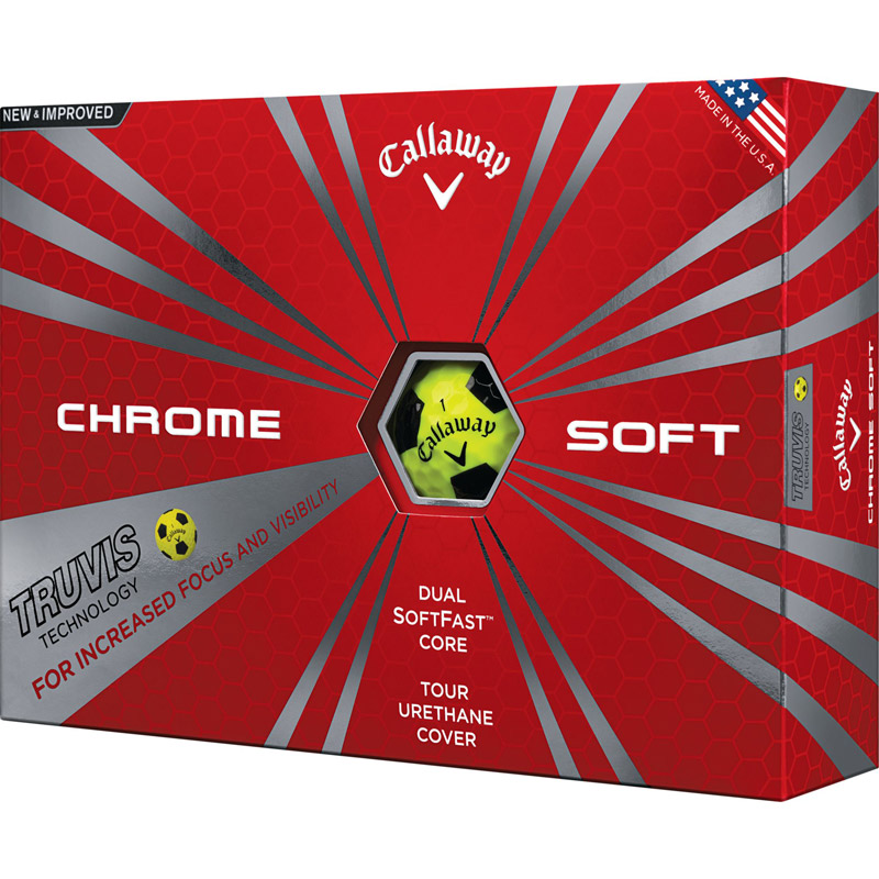 Callaway Chrome Soft Golf Balls (1 Dozen) - TRUVIS - Yellow/Black