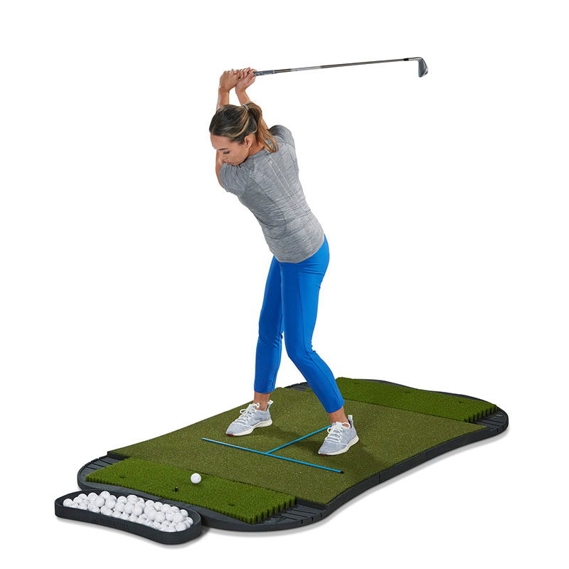Fiberbuilt Grass Series Hourglass Pro Studio Golf Mat - Double Hitting - 6'x4'