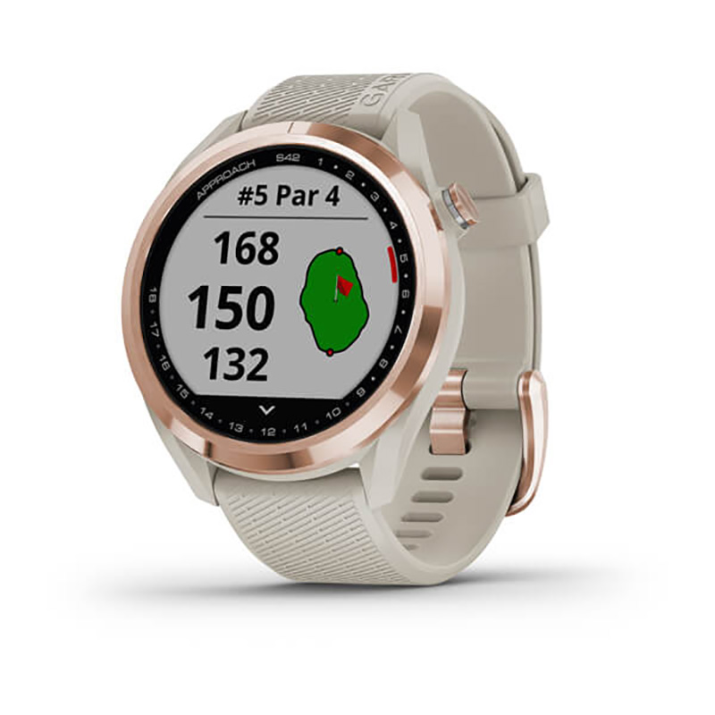 Garmin Approach S42 GPS Golf Watch - Rose Gold with Light Sand Band