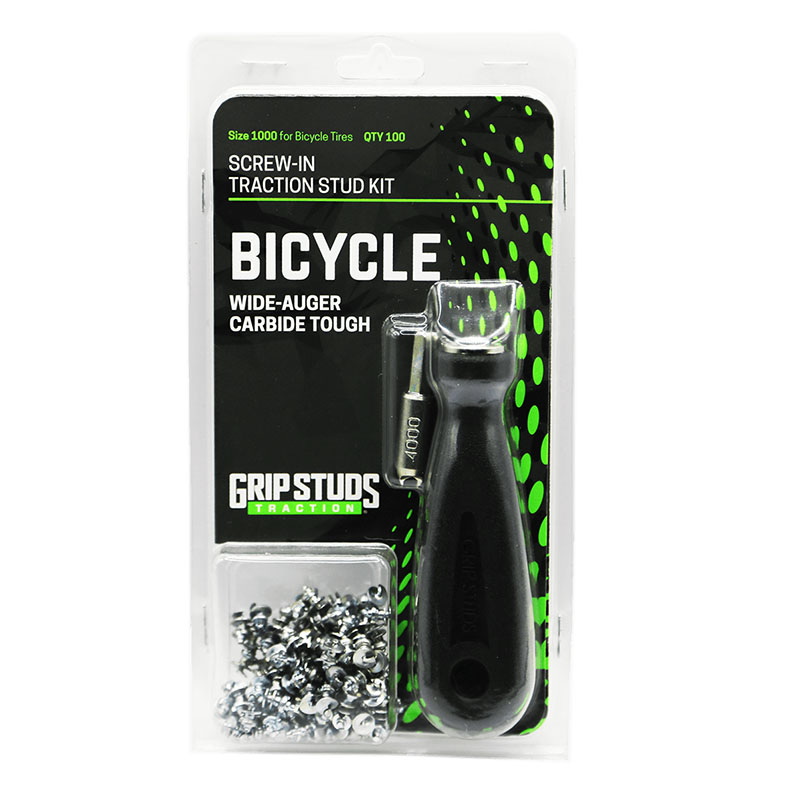 Grip Studs Traction Studs - Bicycle Tire Traction Studs with Tool (100 Pack)