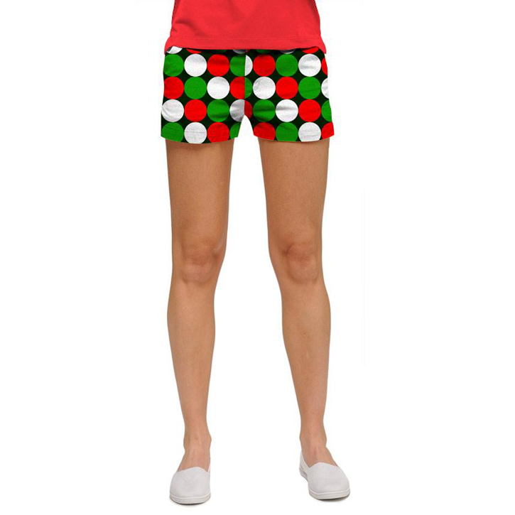 Loudmouth Golf Womens Mini Shorts Jingle Balls at