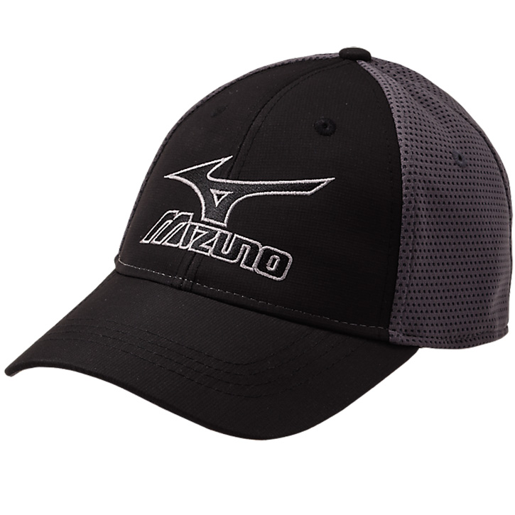 Mizuno Tour Fitted Hat - Black/Grey