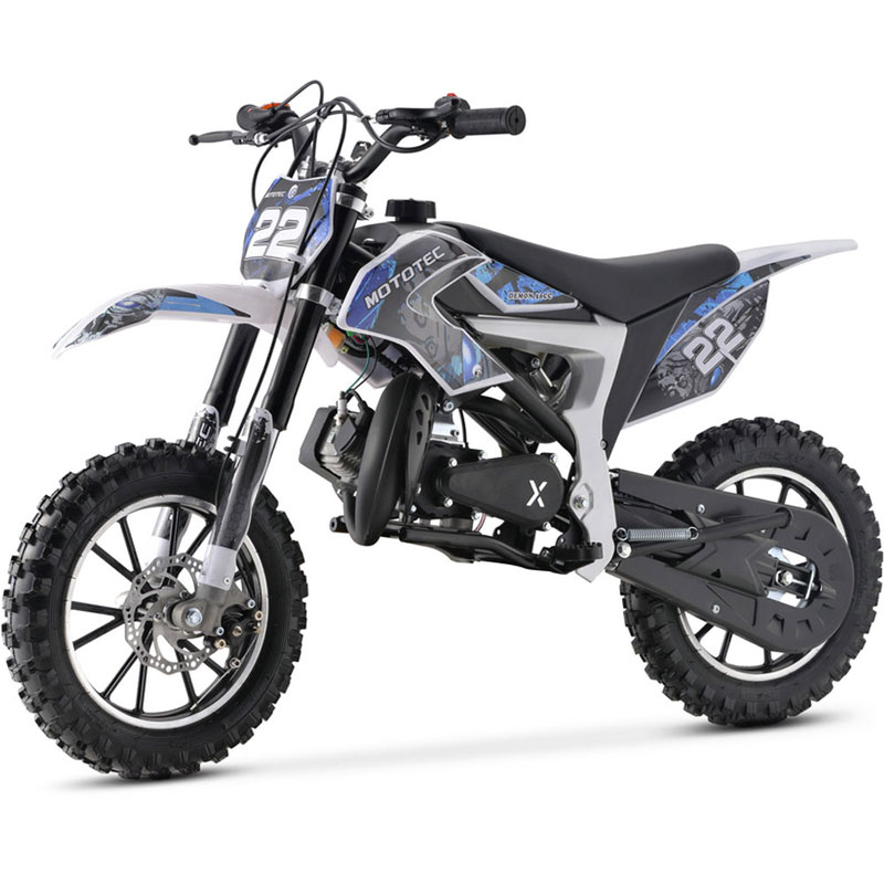 MotoTec 50cc Demon Kids Gas Dirt Bike - Blue