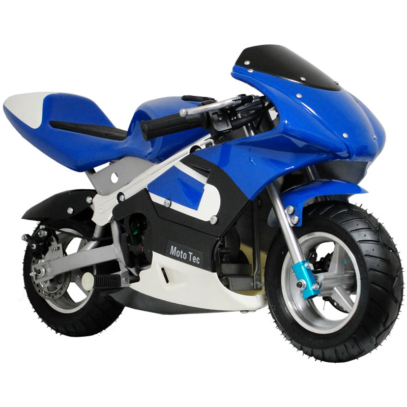 MotoTec Gas Pocket Bike 33cc 2-Stroke - Blue