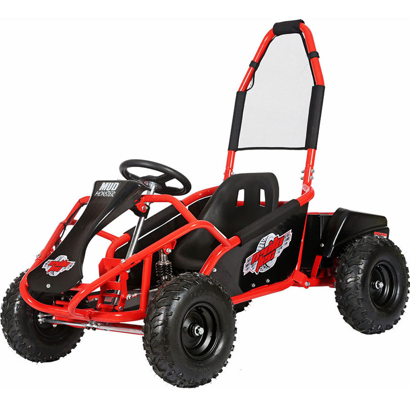 MotoTec Mud Monster Kids Electric 48v 1000w Go Kart Full Suspension - Red