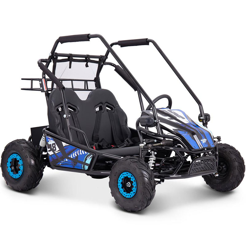MotoTec Mud Monster XL 60v 2000w Full Suspension Electric Go-Kart - Blue