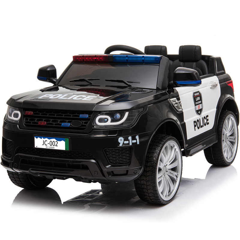 MotoTec Police Car 12v Kids RIde-On (2.4ghz RC) - Black