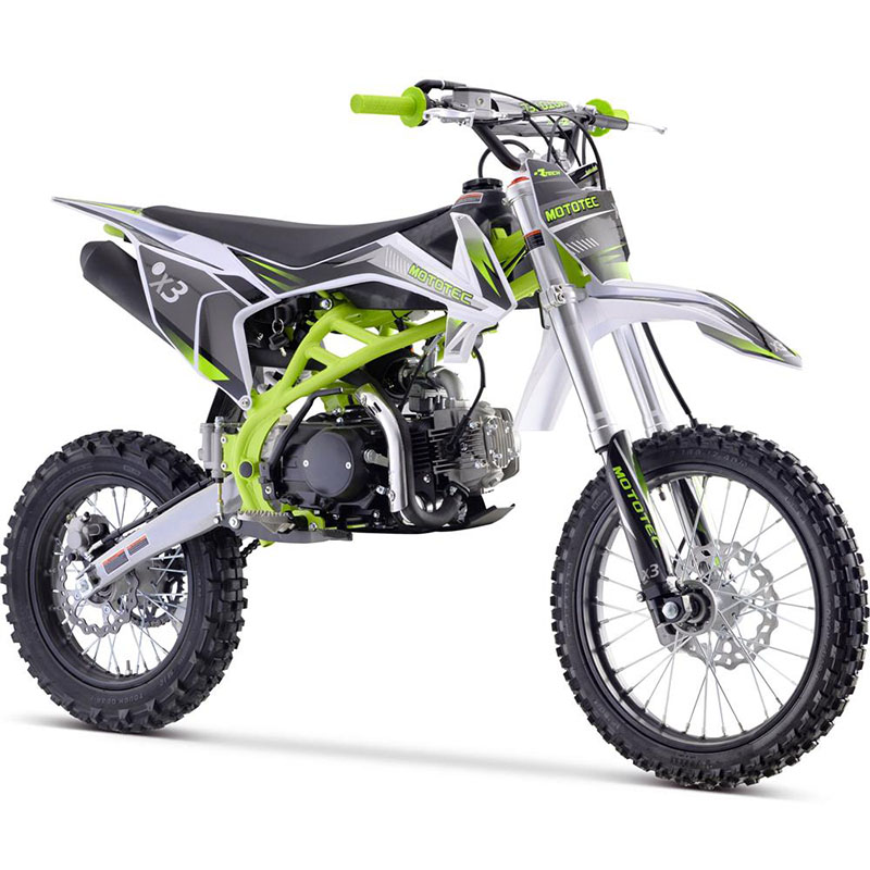 MotoTec X3 125cc 4-Stroke Gas Dirt Bike - Green