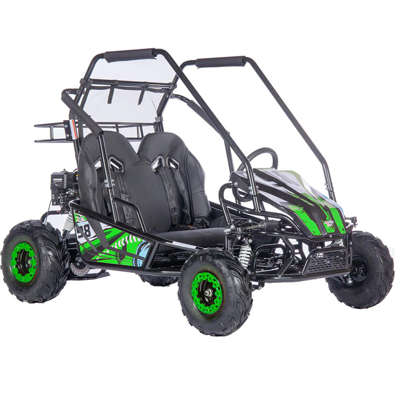 MotoTec Mud Monster XL 212cc 2 Seat Gas Go Kart - Full Suspension - Green