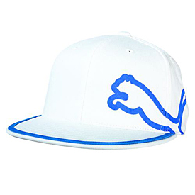 Puma Golf 210 Monoline Flat Brim Cap - White/Blue Aster