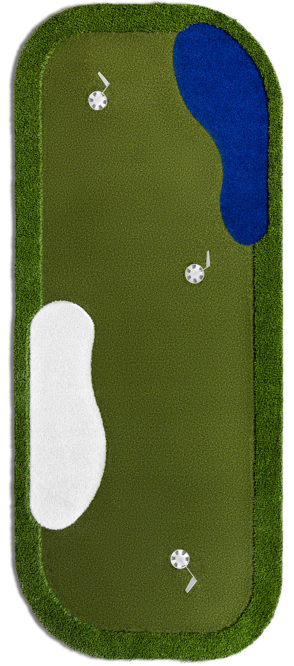 pureputt portable indoor outdoor putting green with hazards 12x5