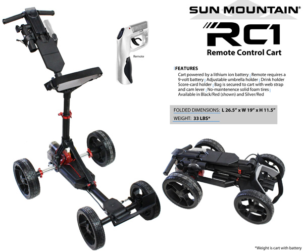 sun mountain rc1 electric golf push cart