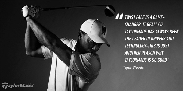 tiger woods and taylormade twist face technology