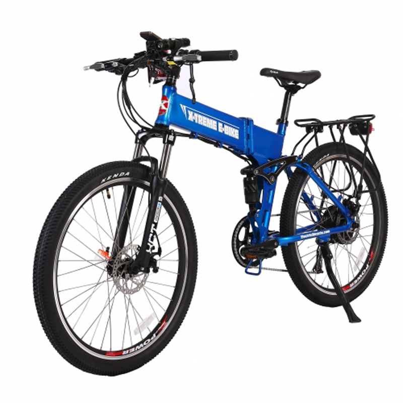 X-Treme E-Bike Baja 48V Folding Electric Mountain Bicycle - Metallic Blue