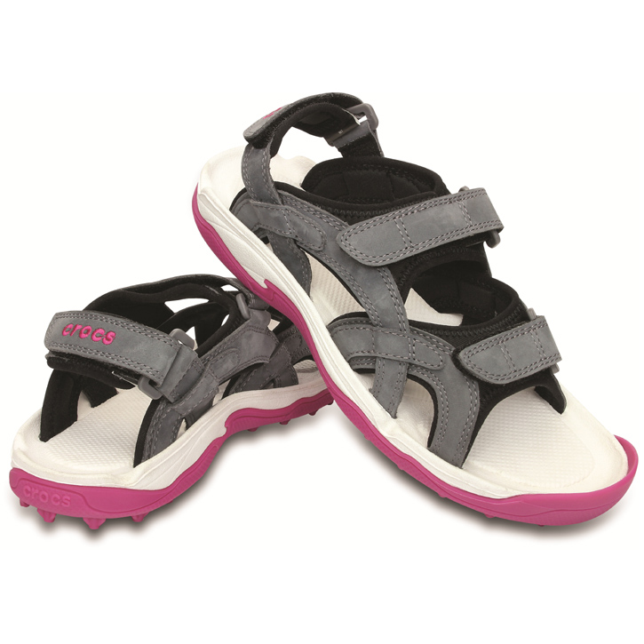 Crocs XTG LoPro Golf Sandals, Charcoal/Fuschia, Womens Size 6, New | eBay