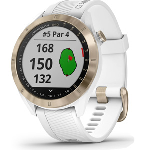 Garmin Approach S40 GPS Golf Watch - Light Gold with White Band at