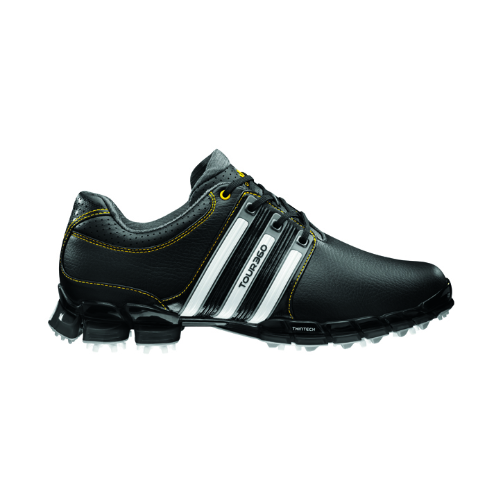 Adidas Tour ATV M1 Golf Shoes - Mens Black/White/Yellow InTheHoleGolf.com