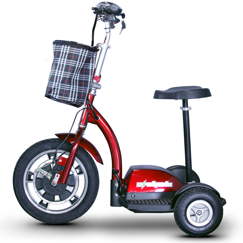eWheels EW-18 Electric 3-Wheel Mobility Scooter - Sit or Stand - Red