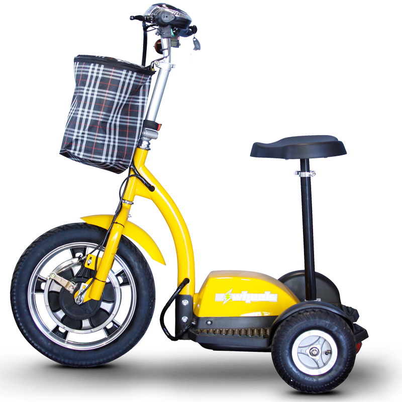 eWheels EW-18 Electric 3-Wheel Mobility Scooter - Sit or Stand - Yellow
