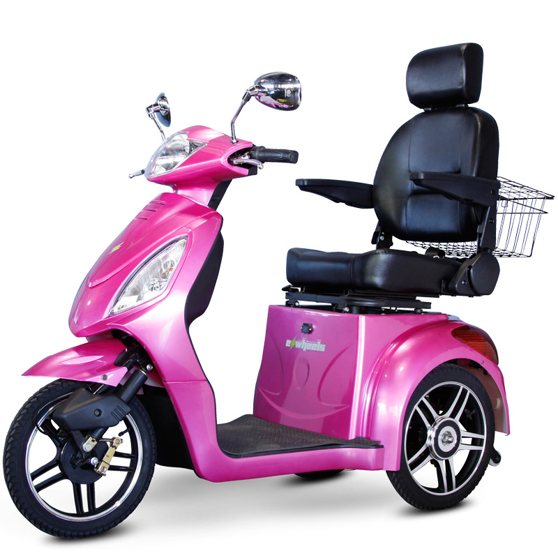 eWheels EW-36 Electric 3-Wheel Mobility Scooter - Pink at