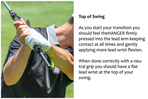 The Hanger Golf Training Aid Top of The Swing