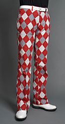 red plaid golf pants