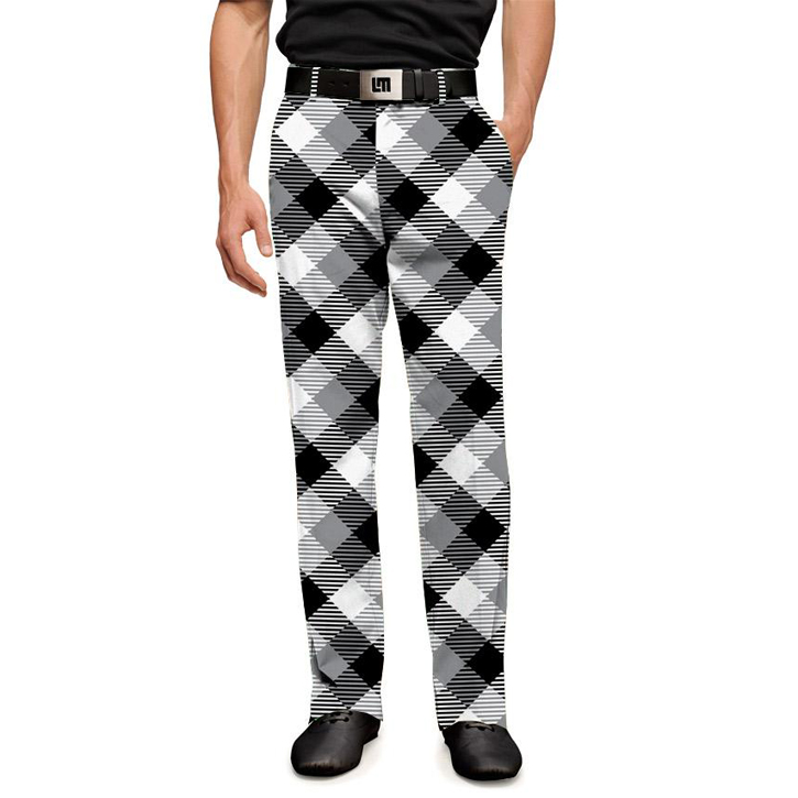 Loudmouth Golf Pants - Silver & Black at InTheHoleGolf.com