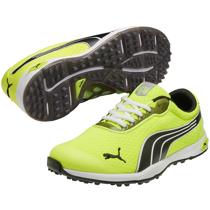 Puma Biofusion Spikeless Mesh Mens Golf Shoes - Yellow/White at ...