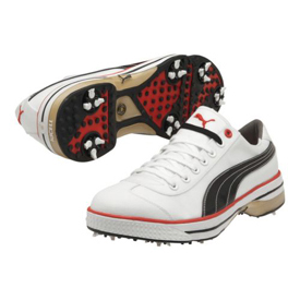 Puma Club 917 Golf Shoes - Mens White/Black/Fiery Red at InTheHoleGolf.com