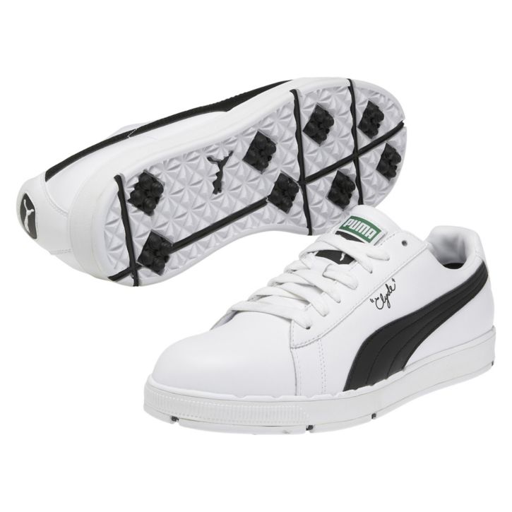 Puma PG Clyde Golf Shoes - White/Black 