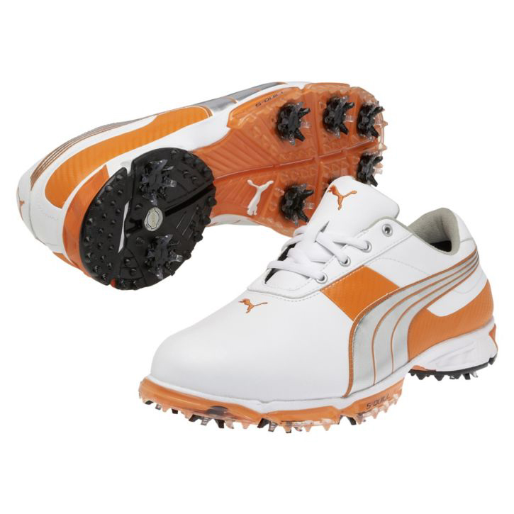 Puma Spark Sport 2 Golf Shoes - Mens White/Silver/Orange at ...