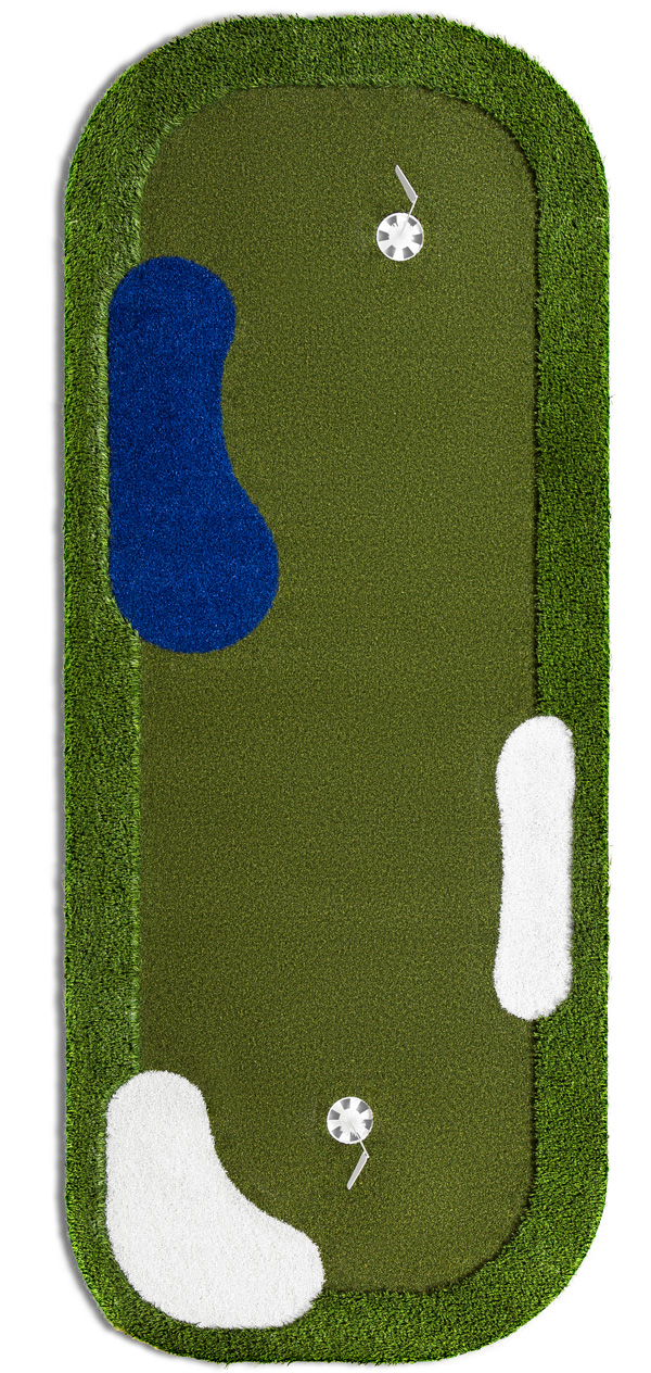 pureputt portable indoor outdoor putting green with hazards 10x4