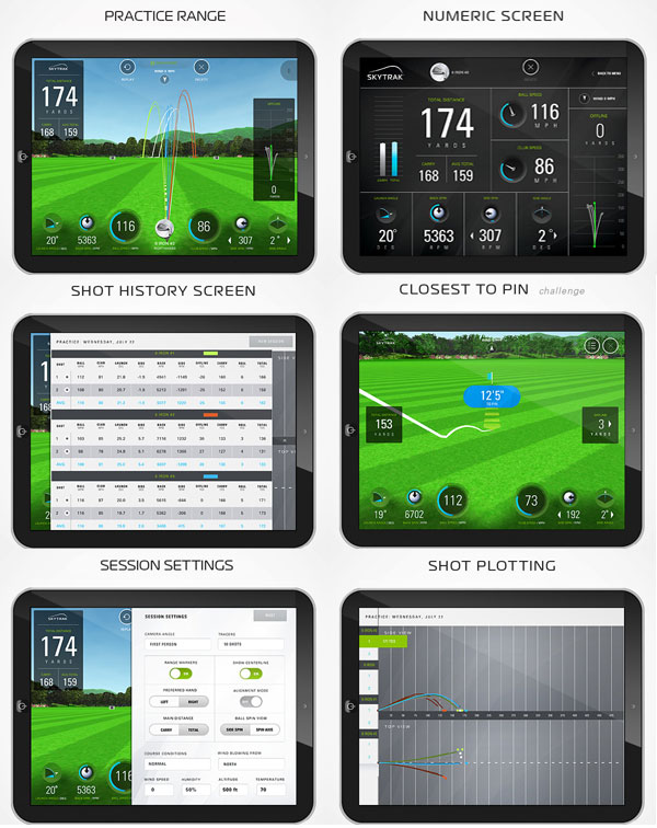skytrack golf launch monitor screenshots