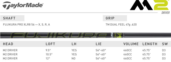 2017 taylormade m2 driver speicfications