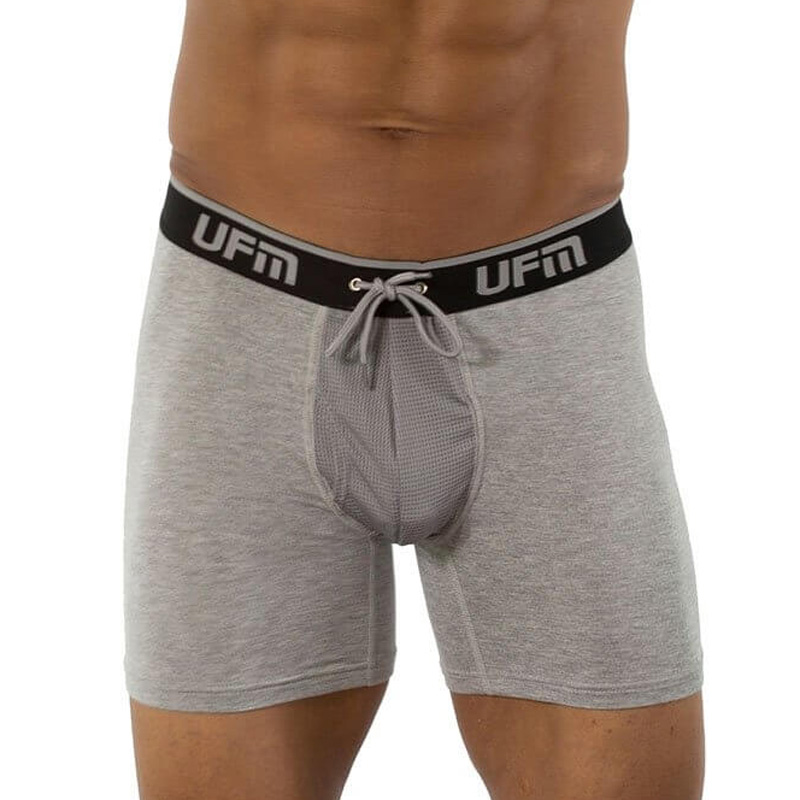 Underwear For Men - Bamboo Adjustable Support Boxer Briefs - Gray at