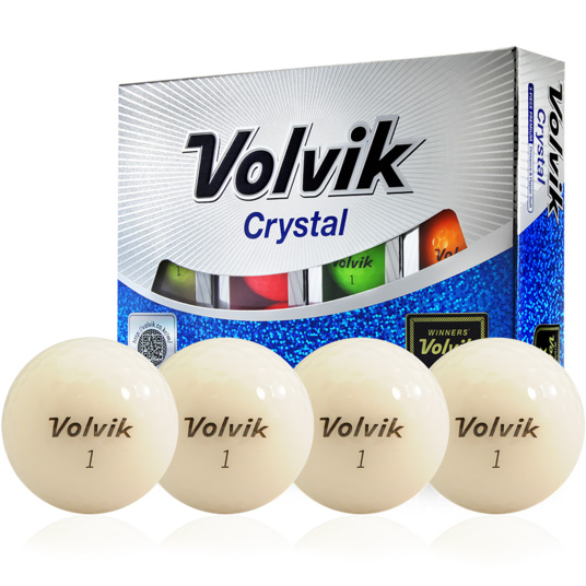Volvik Crystal 3 Piece Golf Balls - White (1 Dozen) at 